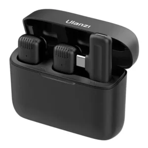 Ulanzi J12 Wireless Lavalier Microphone– Dual Mic, Noise Cancellation & 65ft Receiving Range